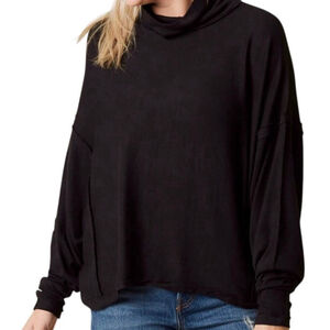 Women's We The Free Black Cowl Neck Batwing style top size~ XS